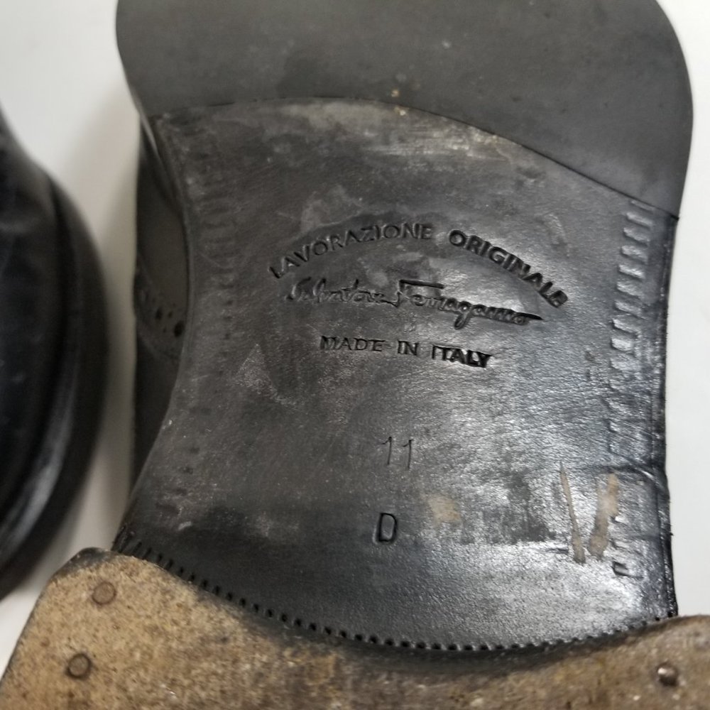 Salvatore Ferragamo Men Wingtip Dress Shoes 11 D - Picture 8 of 8